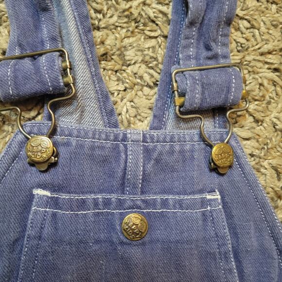 Happy Kids Denim Shortalls Sz 3 Vintage Blue - Picture 2 of 4